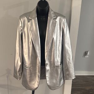 a new day Metallic Silver Blazer